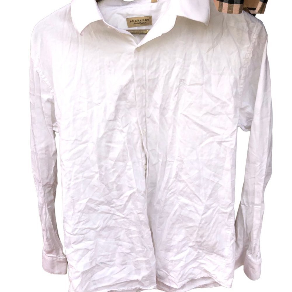 VINTAGE Burberry Shirt Large White - Picture 4 of 10